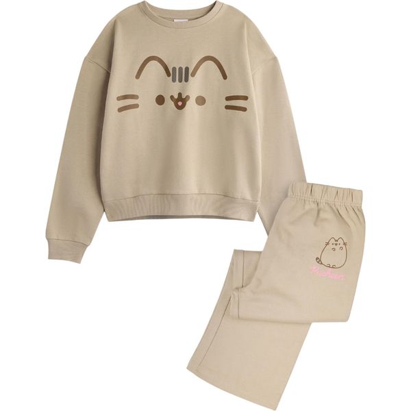 Pusheen - Felpa E Pantaloni Da Bambina NS9017 (146-152) (Beige)-image