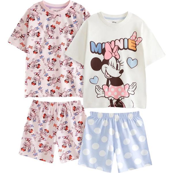 Disney - Pigiama Con Pantaloncini Per Bambina (Confezione Da 2) NS9389 (122) (Stampa Multicolore)-image