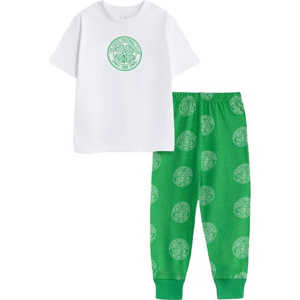 Celtic Fc - Pigiama Con Pantaloni Lunghi Da Bambino, Manica Corta NS9401 (92) (Bianco/Verde)-image