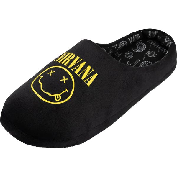 Nirvana - Pantofole Con Logo Per Uomo/Donna Unisex NS9590 (41 Eu - 42 Eu) (Nero)-image