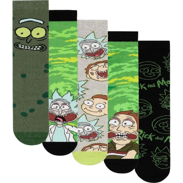 Rick And Morty - Calzini Da Uomo (Confezione Da 5) NS9528 (41 Eu - 45 Eu) (Colorati)-image