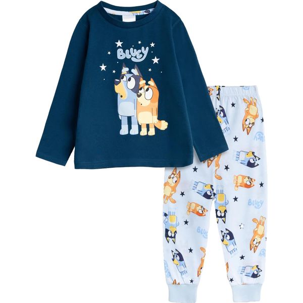 Bluey - Pigiama "Family"" Con Pantaloni Lunghi Per Bambini NS9488 (110) (Blu/Marino)"-image
