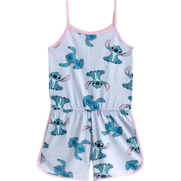 Lilo & Stitch - Tuta Per Bambina, Stampata All Over, Senza Maniche NS9446 (158-164) (Blu)-image