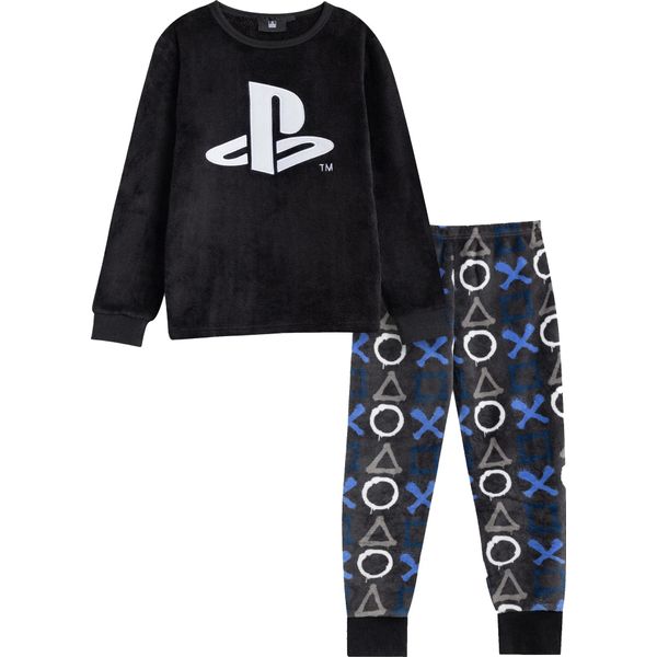 Playstation - Pigiama Bambino Con Pantaloni Lunghi E Maniche Lunghe NS9506 (140) (Nero)-image