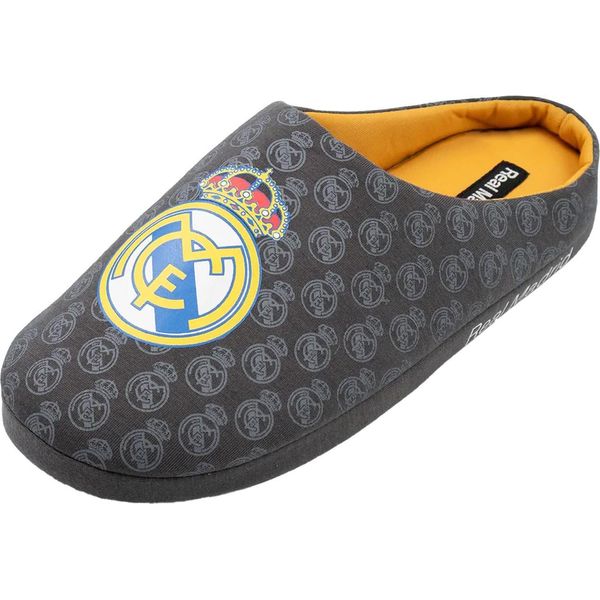 Real Madrid Cf - Pantofole Con Logo Da Uomo NS9589 (41 Eu - 42 Eu) (Nero)-image