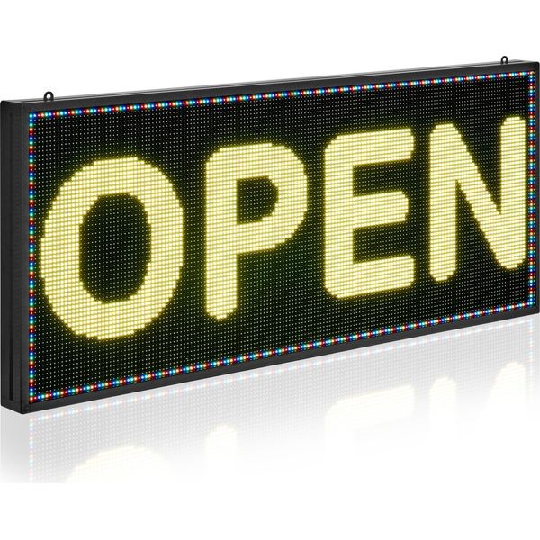 Insegna A Led Programmabile Vevor P6 Pannello Digitale Scorrevole Flessibile A Colori, Tabellone Segnapunti Fai-Da-Te Con Modello Di Testo Personalizzato E Insegna Scorrevole Controllata Da App Gif E Bluetooth (990 X 412 Mm)-image