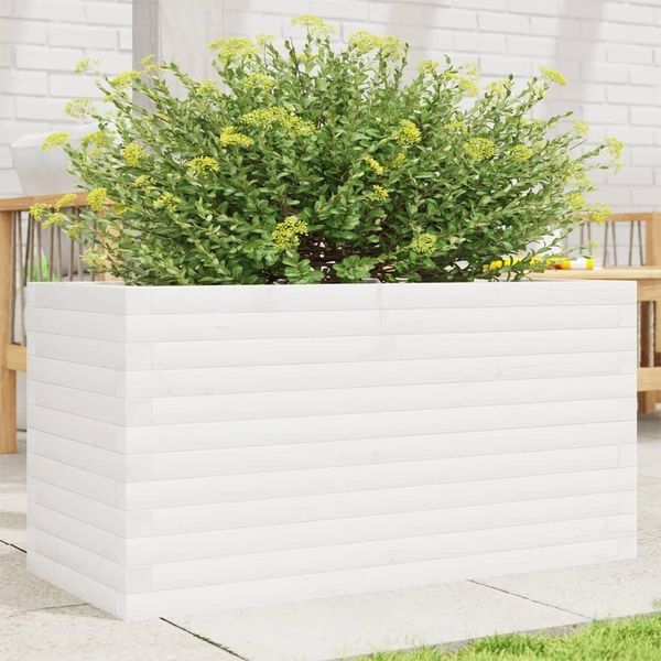 Maison Exclusive - Fioriera Da Giardino Bianca 90X40X46 Cm Legno Massello Di Pino-image