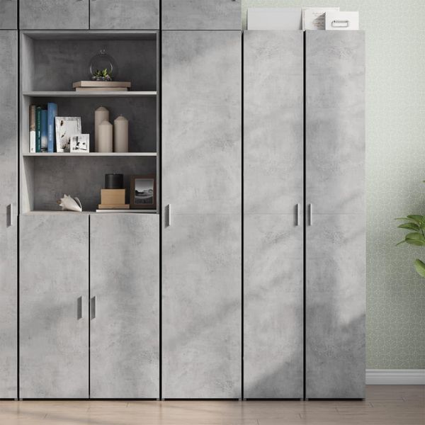 Maison Exclusive - Credenza Grigio Cemento 40X42,5X185 Cm In Legno Ingegnerizzato-image