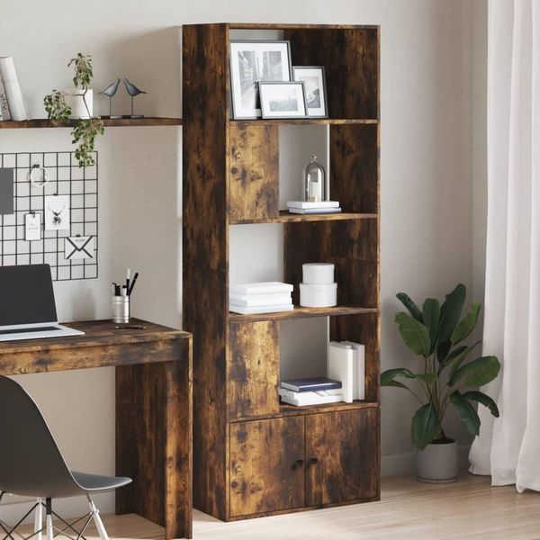 Maison Exclusive - Libreria Rovere Fumo 70X36X189 Cm In Legno Multistrato-image