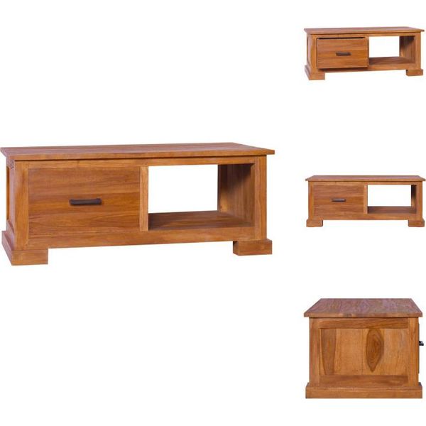 Mobile Tv Vidaxl 90X50X37 Cm In Legno Massiccio Teak - Mobili Tv-image