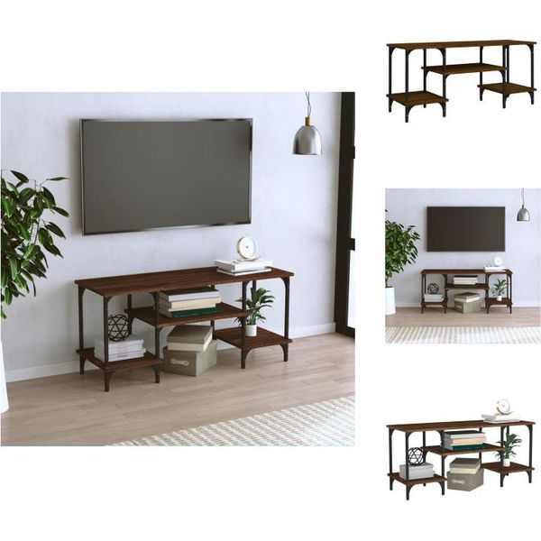 Vidaxl Mobile Tv Marrone Effetto Rovere 102X35X45,5 Cm Materiale A Base Di Legno - Mobili Tv-image