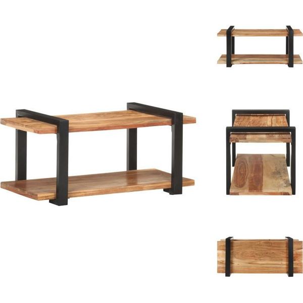 Mobile Tv Vidaxl 90X40X40 Cm In Legno Massiccio Di Acacia - Mobili Tv-image