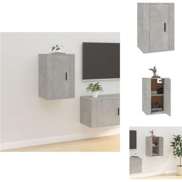 Vidaxl Mobile Tv A Parete Grigio Cemento 40X34,5X60 Cm - Mobili Tv-image