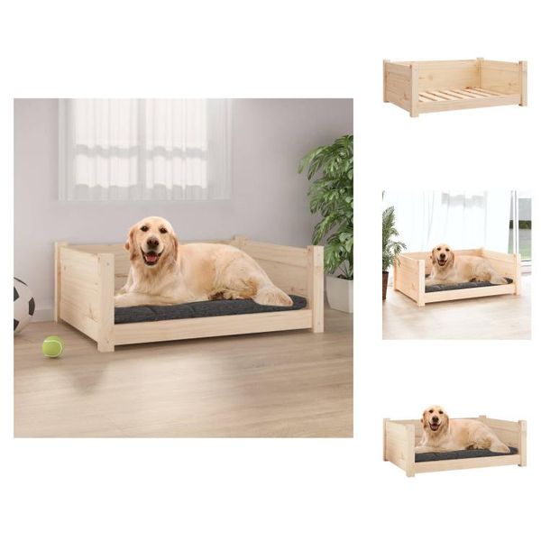 Vidaxl Letto Per Cani 75,5X55,5X28 Cm In Legno Di Pino Massiccio - Letti Per Cani-image