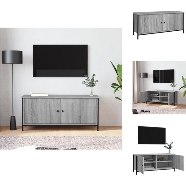 Vidaxl Mobile Tv Con Ante Grigio Sonoma 102X35X45 Cm In Legno - Mobili Tv-image