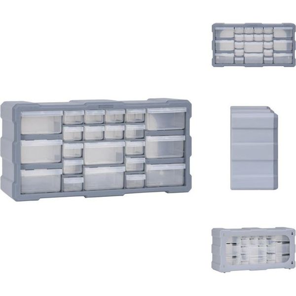 Vidaxl Organizzatore Multi-Cassetto Con 22 Cassetti 49X16X25,5 Cm - Cassette Per Attrezzi-image
