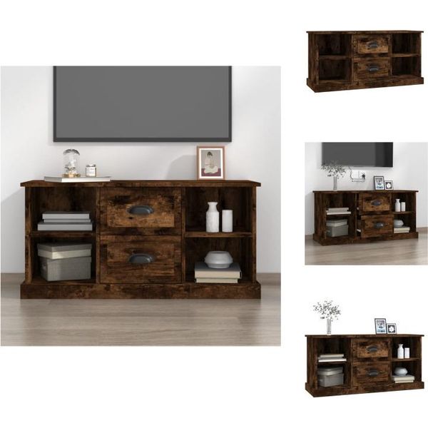 Mobile Tv Vidaxl Rovere Fumé 99,5X35,5X48 Cm Materiale A Base Di Legno - Mobili Tv-image