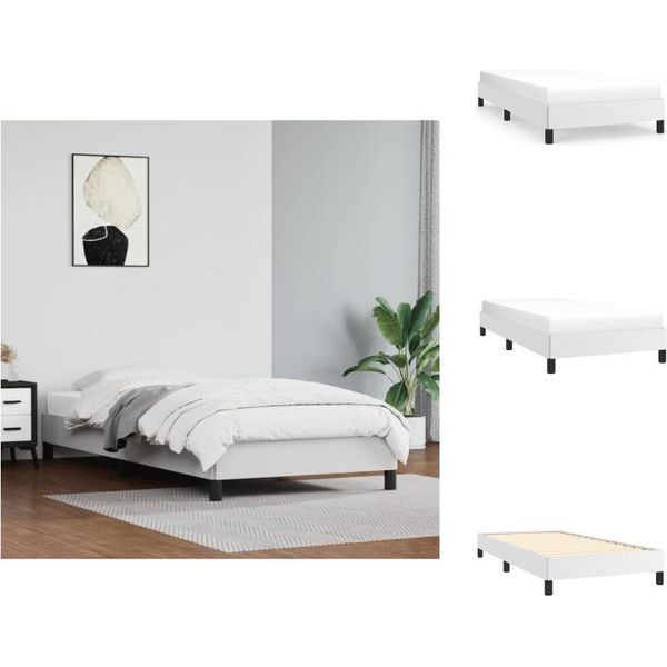 Vidaxl Struttura Letto Bianca 80X200 Cm In Pelle Finta - Letti E Strutture Letto-image