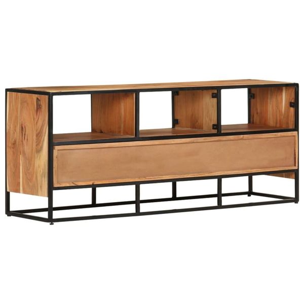 The Living Store Mobile Tv 110X30X45 Cm In Legno Massiccio Di Acacia-image
