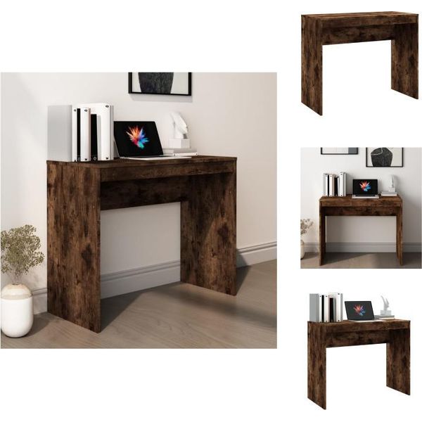 Vidaxl Scrivania Rovere Affumicato 90X40X72 Cm Materiale A Base Di Legno - Scrivanie-image