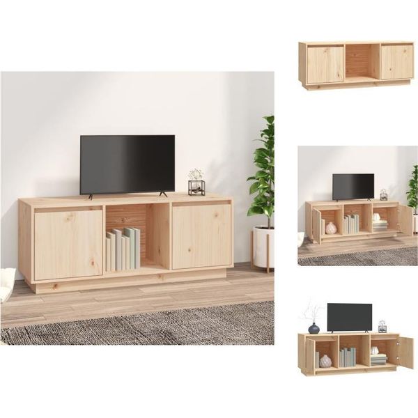 Mobile Tv Vidaxl 110,5X35X44 Cm In Legno Di Pino Massiccio - Mobili Tv-image