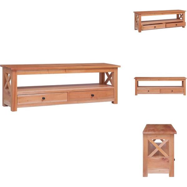 Mobile Tv Vidaxl 115X30X40 Cm In Legno Massiccio Di Mogano - Mobili Tv-image