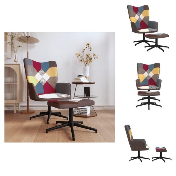 Vidaxl Poltrona Relax Con Sgabello Tessuto Patchwork - Poltrona-image