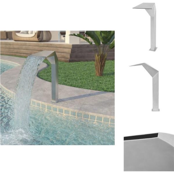 Vidaxl Cascata Per Piscina In Acciaio Inox 50X30X90 Cm Argento - Fontane E Cascate-image