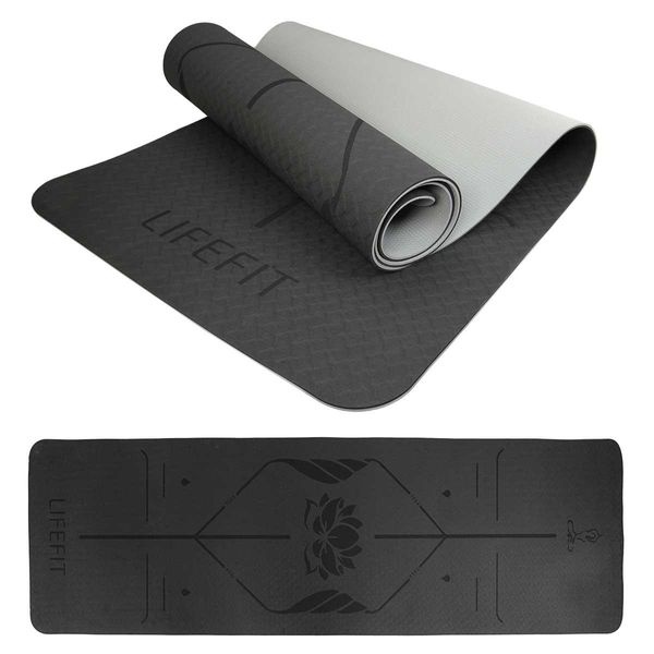 Lifefit Yoga Mat Lotos Duo, 183X58X0,6Cm, Nero-image