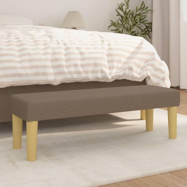 Panca The Living Store In Tessuto Taupe 100X30X30 Cm-image