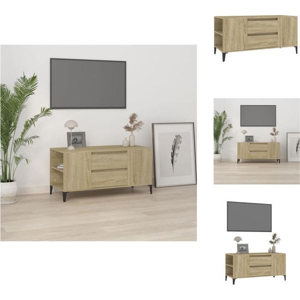 Mobile Tv Vidaxl Rovere Sonoma 102X44,5X50 Cm Materiale A Base Di Legno - Mobili Tv-image