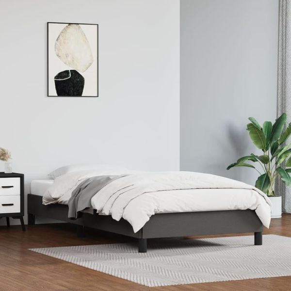 The Living Store Struttura Letto In Ecopelle Grigia 80X200 Cm-image