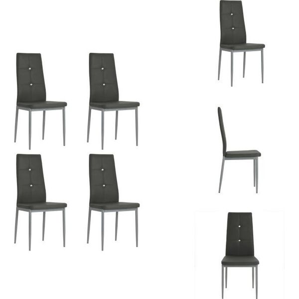 Vidaxl Sedie Da Pranzo 4 Pz. Similcuoio Grigia - Sedie Da Pranzo-image