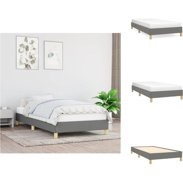Vidaxl Struttura Letto Grigio Scuro 80X200 Cm In Tessuto - Letti E Strutture Letto-image