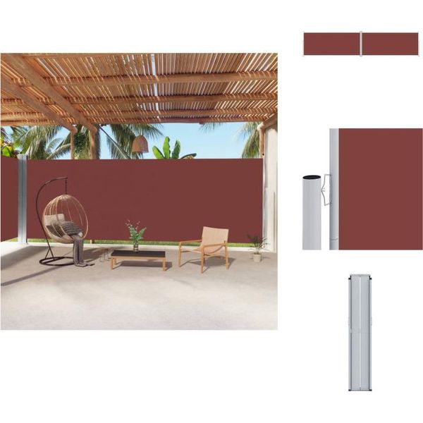 Vidaxl Tenda Laterale Estensibile Marrone 220X1000 Cm - Ombrelloni E Tende Da Sole-image