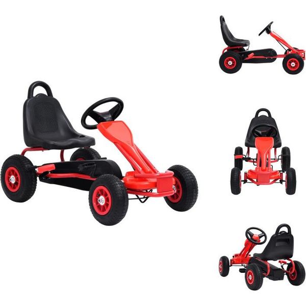 Vidaxl Go-Kart A Pedali Con Pneumatici Rossi - Girello & Scivolo & Veicoli A Pedali-image