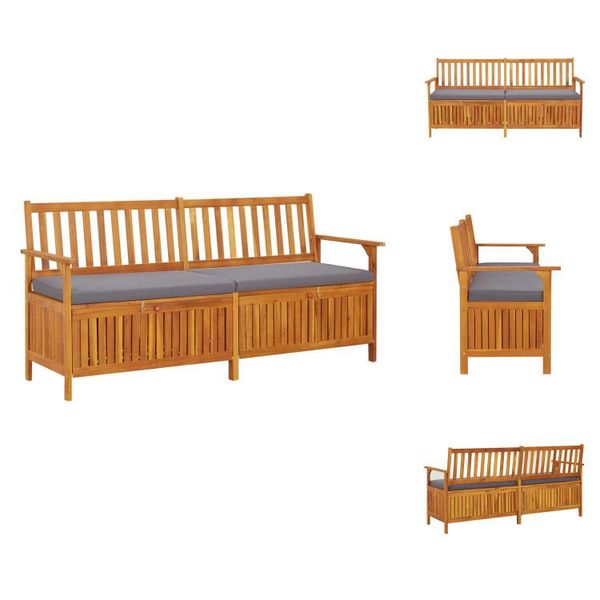 Vidaxl Panca Con Cuscini 170 Cm In Legno Massiccio Di Acacia - Panche Da Giardino-image
