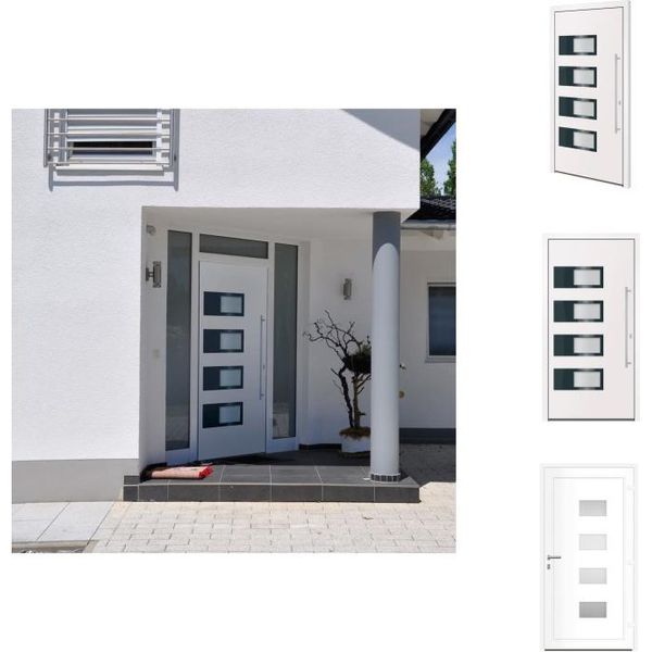 Vidaxl Porta D'ingresso Bianca 110X210 Cm Alluminio E Pvc - Porte D'ingresso-image