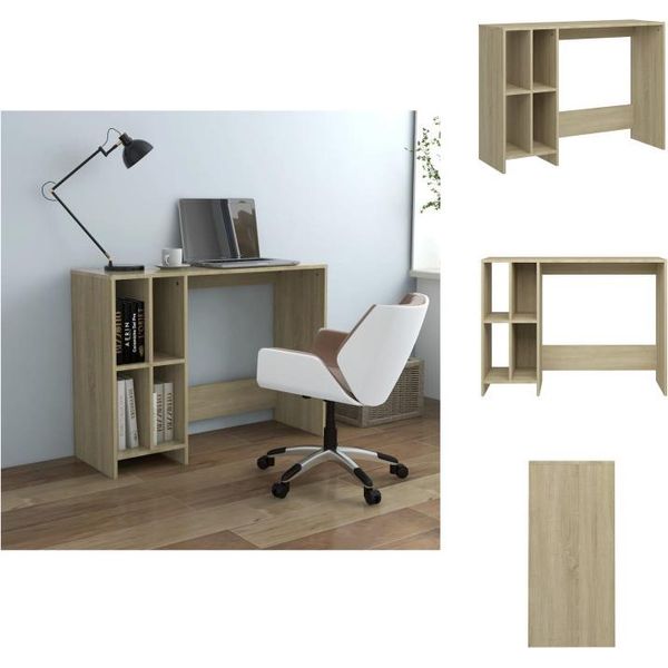 Vidaxl Scrivania Per Computer In Rovere Sonoma 102,5X35X75 Cm In Legno - Scrivanie-image