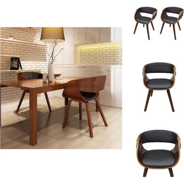 Vidaxl Sedie Da Pranzo 2 Pz. Legno Curvo Marrone E Similcuoio - Sedie Da Pranzo-image
