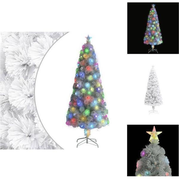 Vidaxl Albero Di Natale Artificiale Con Illuminazione Bianco 210Cm In Fibra Di Vetro - Alberi Di Natale-image