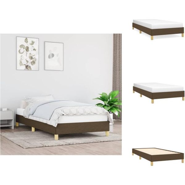 Vidaxl Struttura Letto In Tessuto Marrone Scuro 90X200 Cm - Letti E Strutture Letto-image