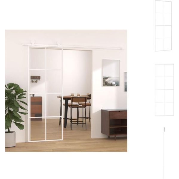 Vidaxl Porta Scorrevole Esg In Vetro E Alluminio 76X205 Cm Nero - Porte D'ingresso-image