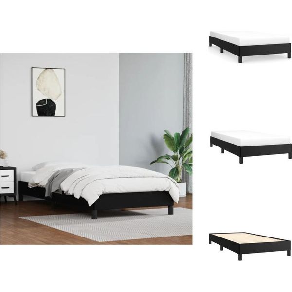 Vidaxl Struttura Letto Nera 90X200 Cm In Pelle Finta - Letti E Strutture Letto-image