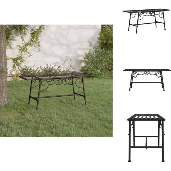 Vidaxl Panchina Per Alberi 110 Cm In Acciaio Nero - Panchine Da Giardino-image
