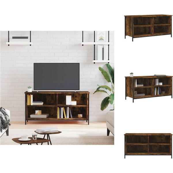 Mobile Tv Vidaxl Rovere Fumé 100X40X50 Cm Materiale A Base Di Legno - Mobili Tv-image