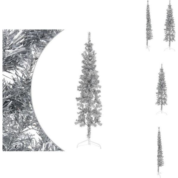 Vidaxl Supporto Per Mezzo Albero Di Natale Artificiale Slim Silver 180 Cm - Alberi Di Natale-image
