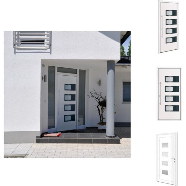 Vidaxl Porta D'ingresso Bianca 100X210 Cm Alluminio E Pvc - Porte D'ingresso-image