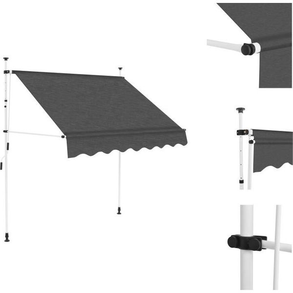 Vidaxl Tenda A Scomparsa Manuale 150 Cm Antracite - Tende Da Sole-image