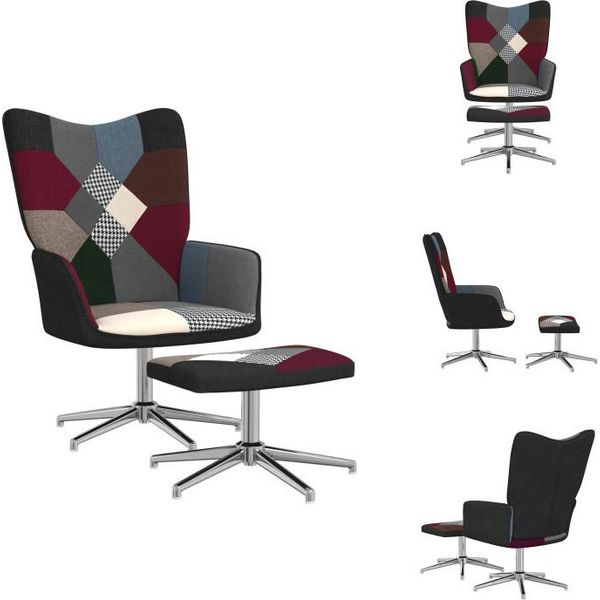 Vidaxl Poltrona Relax Con Sgabello Tessuto Patchwork - Poltrona-image